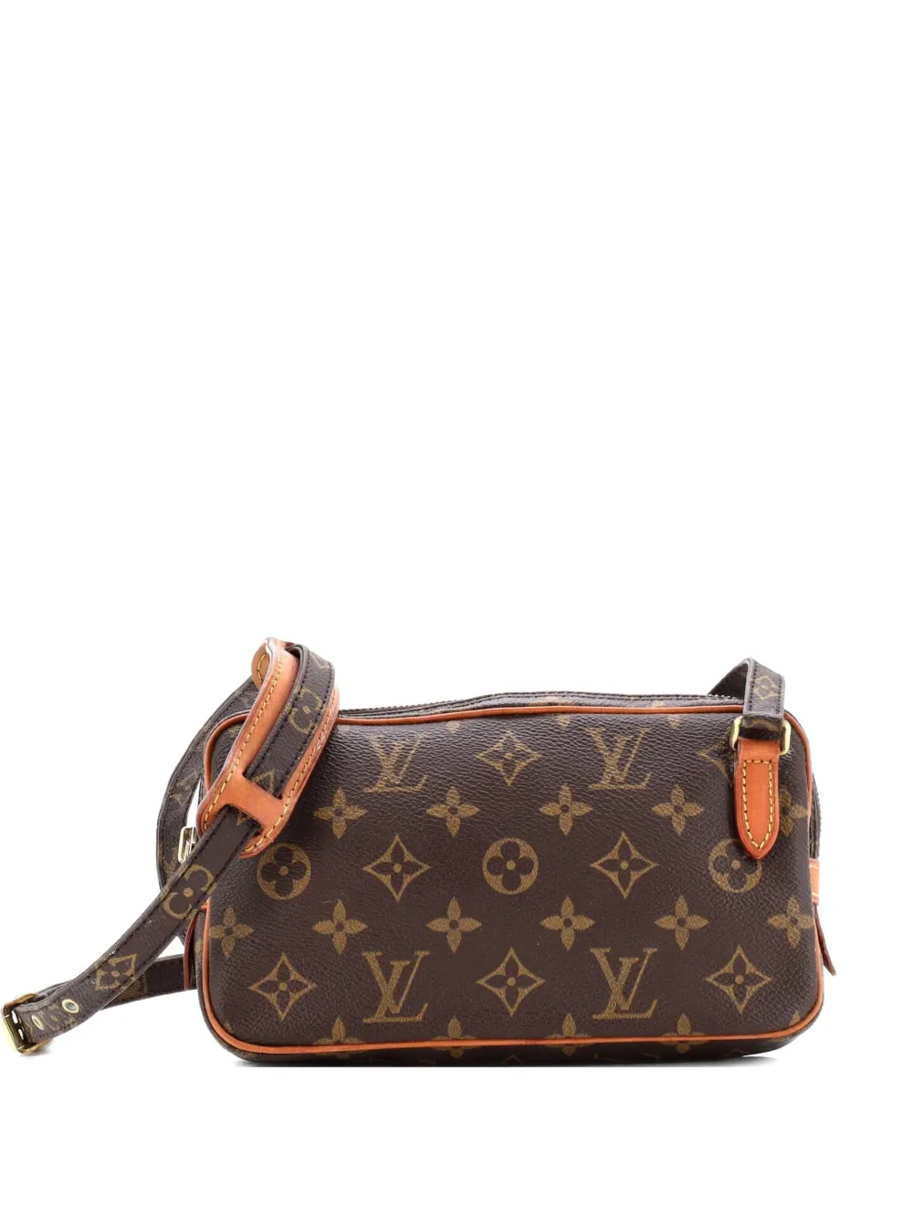 Pre-owned Louis Vuitton Pochette Marly Bandouliere Bag Monogram Canvas Crossbody Bag In Brown