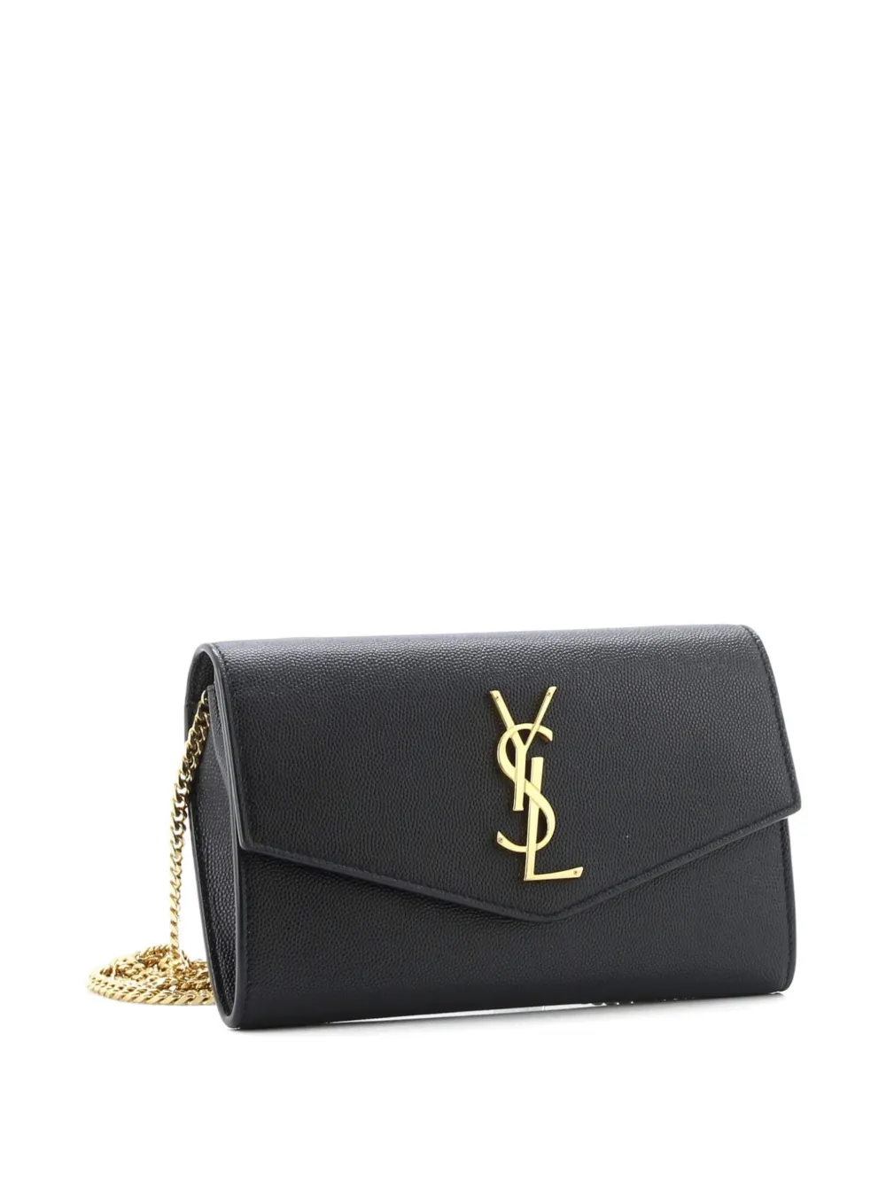 SAINT LAURENT Pre-owned Uptown Chain Wallet Leather Crossbody Bag In Black