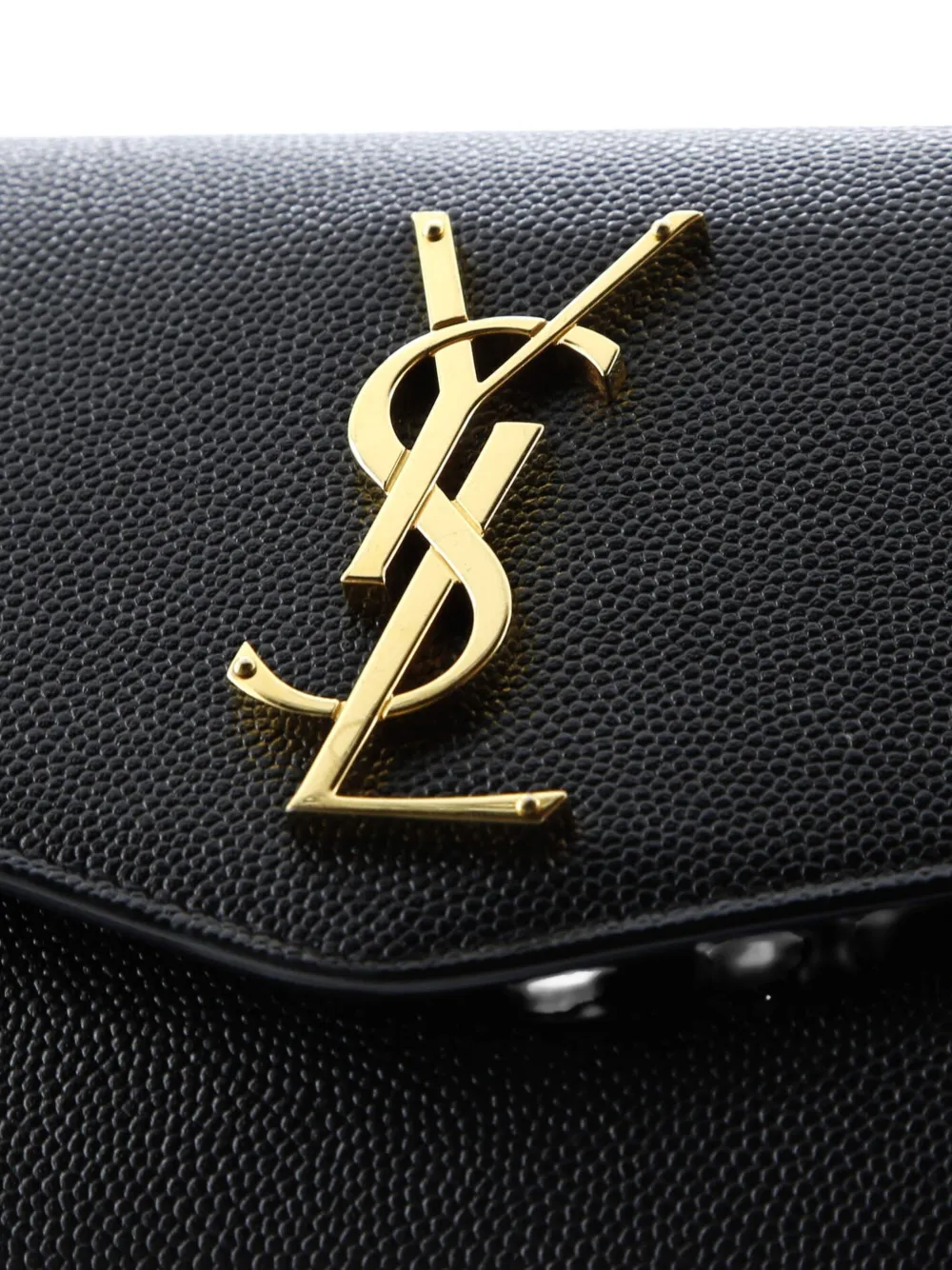 SAINT LAURENT Pre-owned Uptown Chain Wallet Leather Crossbody Bag In Black