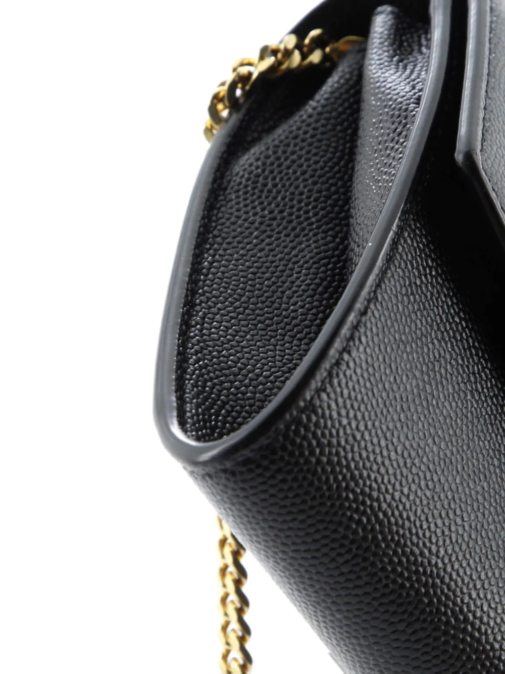 SAINT LAURENT Pre-owned Uptown Chain Wallet Leather Crossbody Bag In Black
