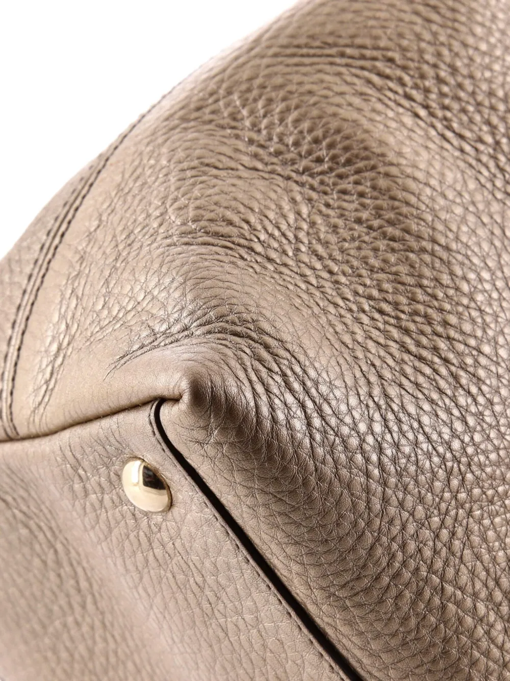 Pre-owned Gucci Soho Convertible Soft Top Handle Bag Leather Satchel In Gold