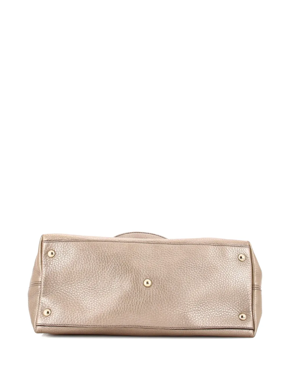 Pre-owned Gucci Soho Convertible Soft Top Handle Bag Leather Satchel In Gold