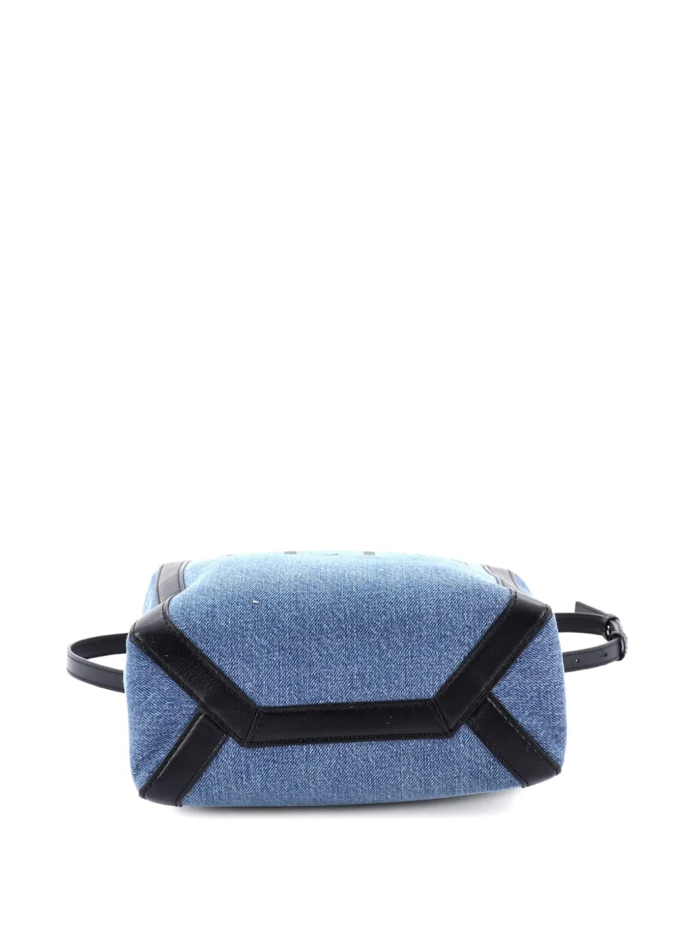 Pre-owned Valentino Garavani Grande Plage Vltn Denim Mini Tote Bag In Black