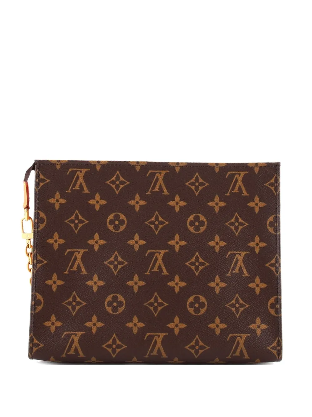 Pre-owned Louis Vuitton Toiletry Pouch On Chain Monogram Canvas Shoulder Bag In Brown