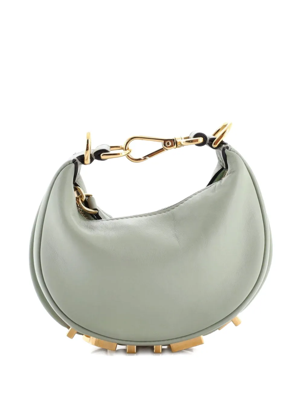 Pre-owned Fendi Graphy Bag Leather Nano Hobo Bag In Green