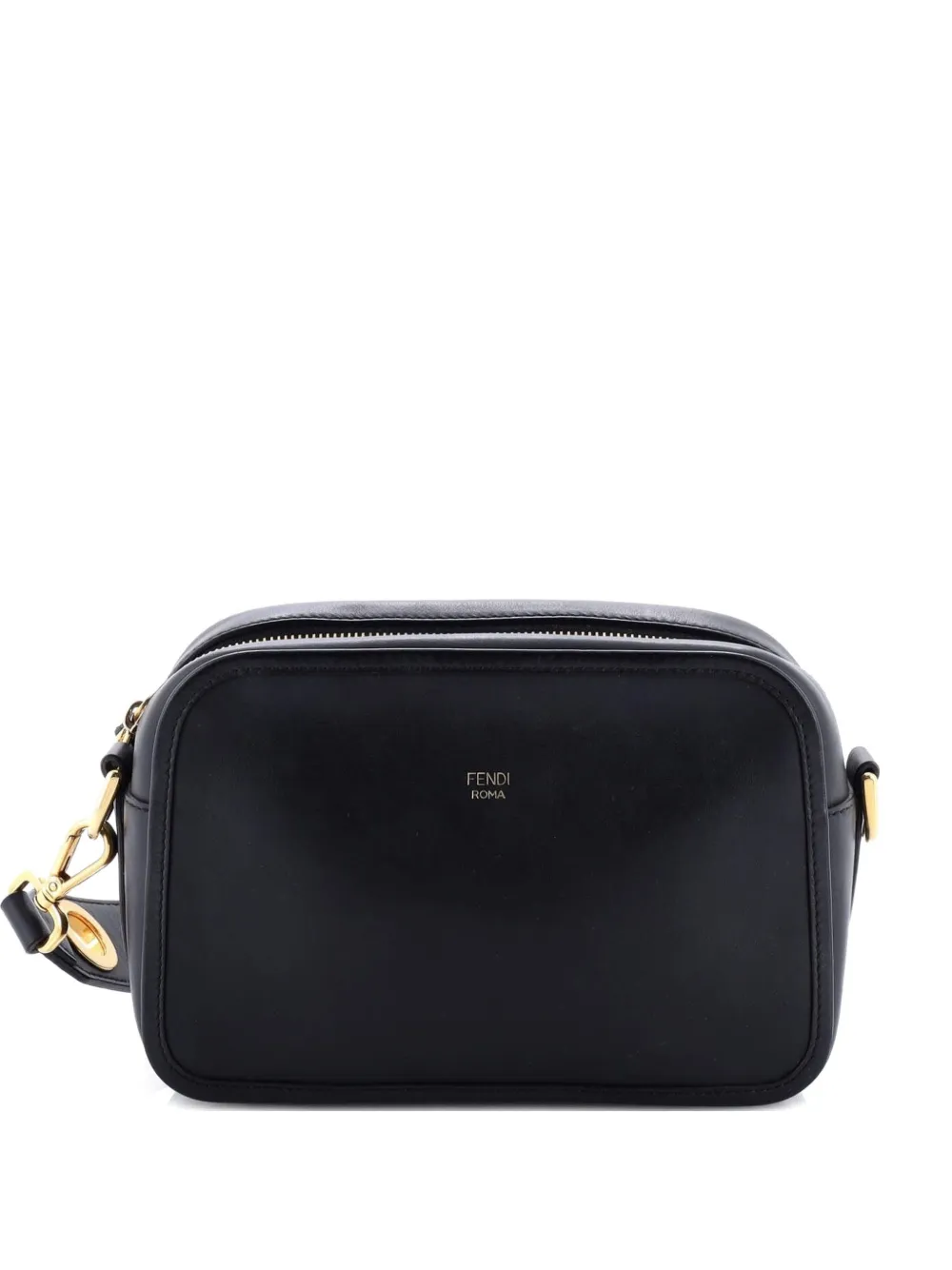 Pre-owned Fendi F Is Camera Bag Leather Small Crossbody Bag In Black
