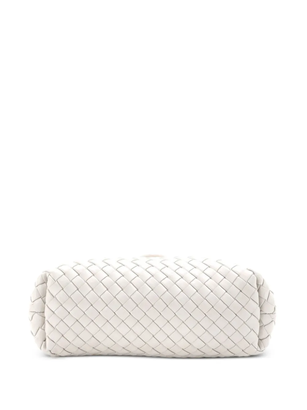 Pre-owned Bottega Veneta Lauren 1980 With Chain Intrecciato Nappa Teen Clutch Bag In Neutral