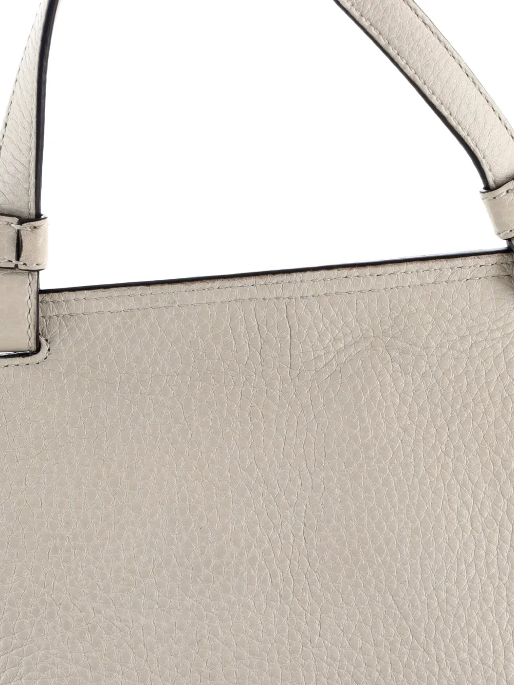 Pre-owned Gucci Bamboo Daily Top Handle Bag Leather Large Satchel In Neutral