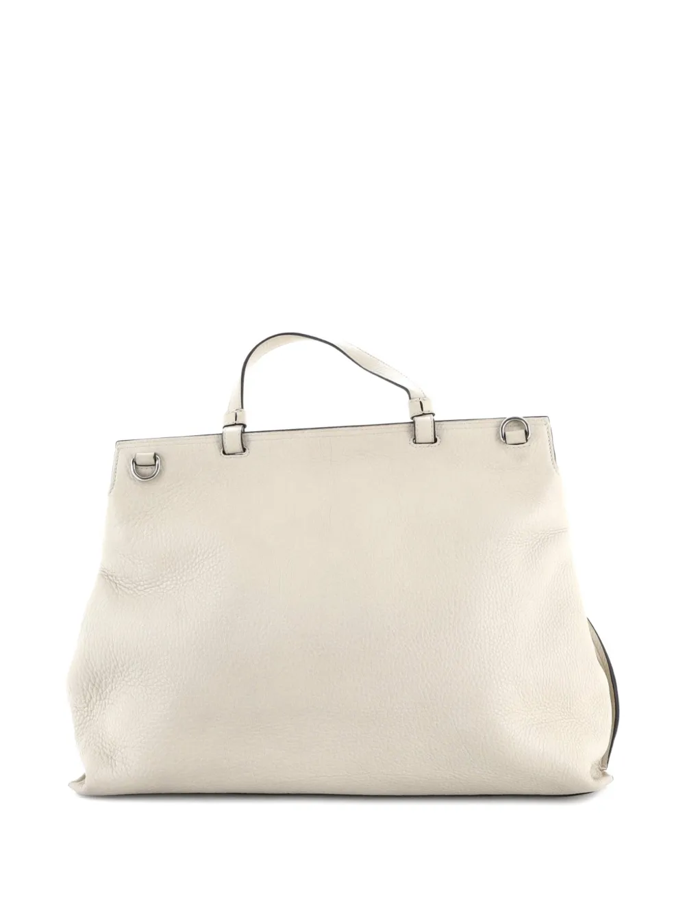 Pre-owned Gucci Bamboo Daily Top Handle Bag Leather Large Satchel In Neutral