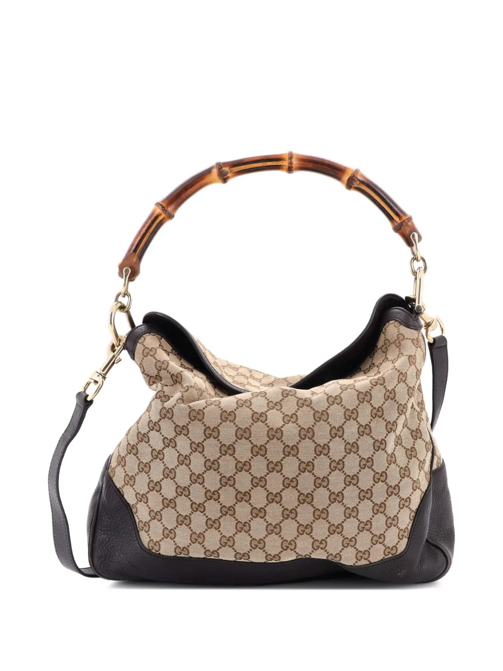 Gucci Pre-Owned Diana Bamboo Shoulder Bag GG Canvas Medium hobo bag - Marrone
