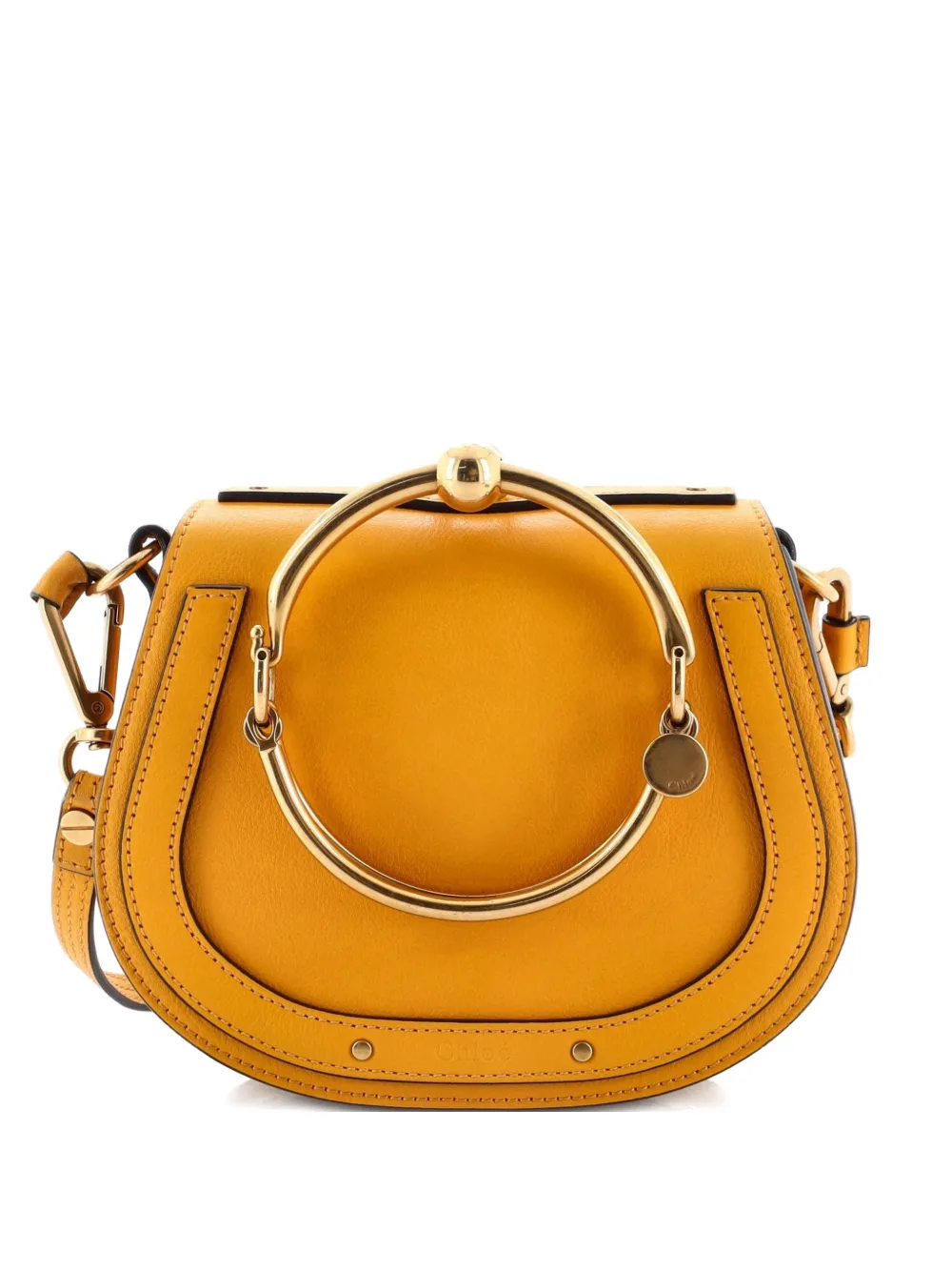 Pre-owned Chloé Nile Leather Small Crossbody Bag In Orange