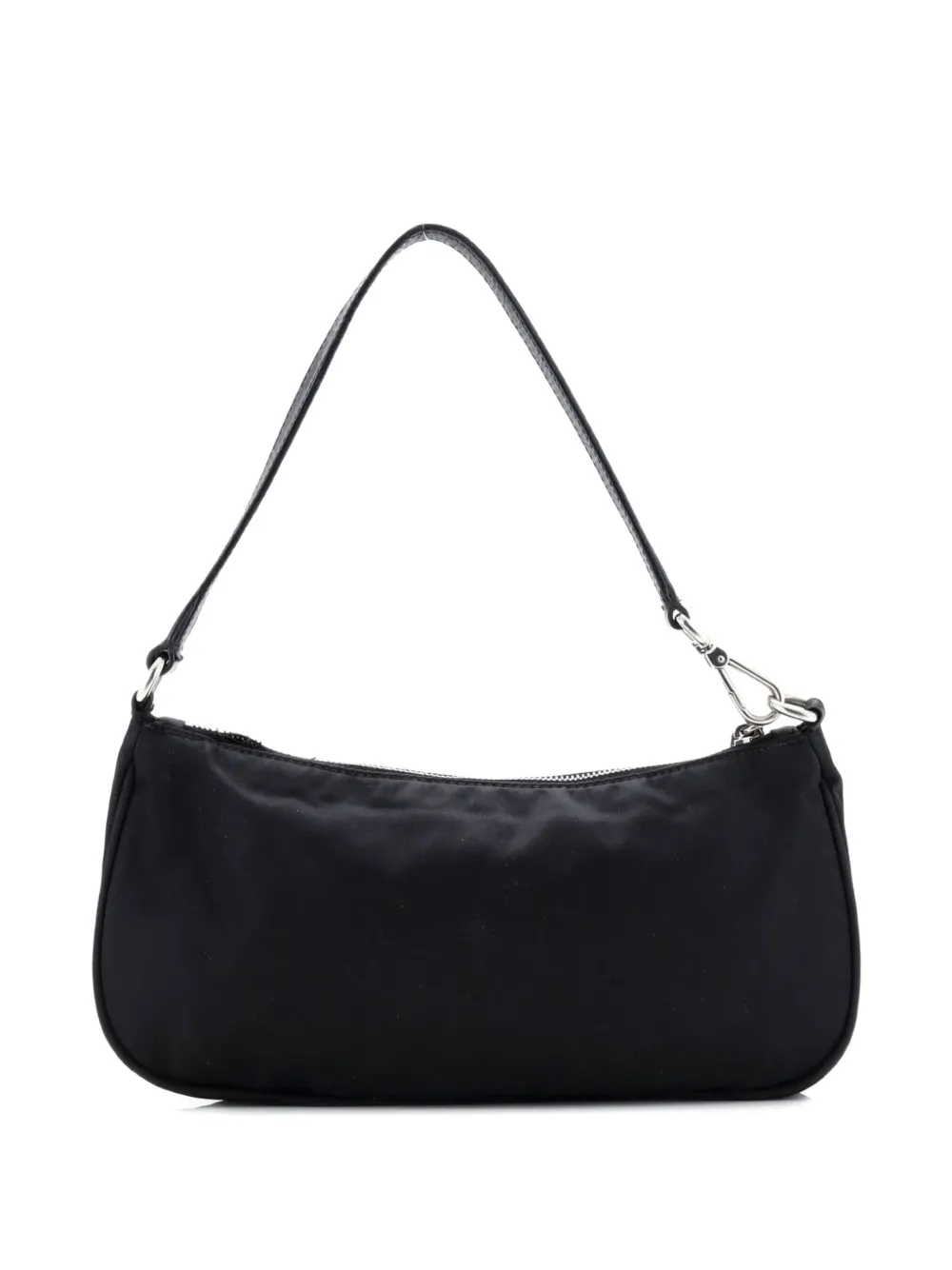 Pre-owned Prada Pochette Shoulder Bag Tessuto Small Hobo Bag In Black