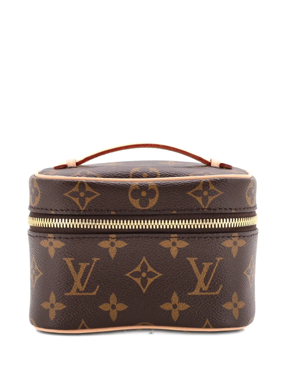 Pre-owned Louis Vuitton Nice Vanity Case Monogram Canvas Nano Pouch In Brown