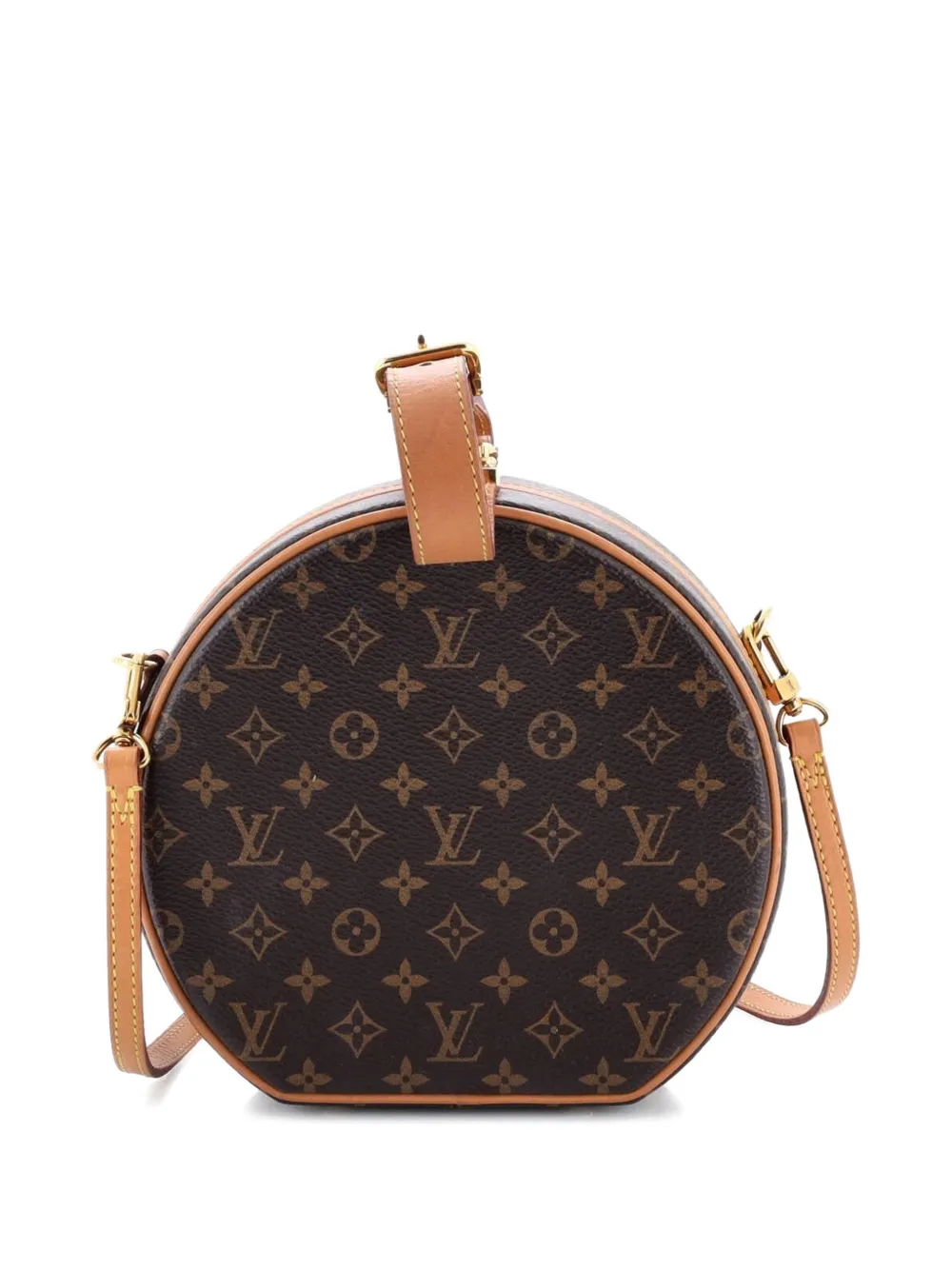 Pre-owned Louis Vuitton Petite Boite Chapeau Bag Monogram Canvas Crossbody Bag In Brown
