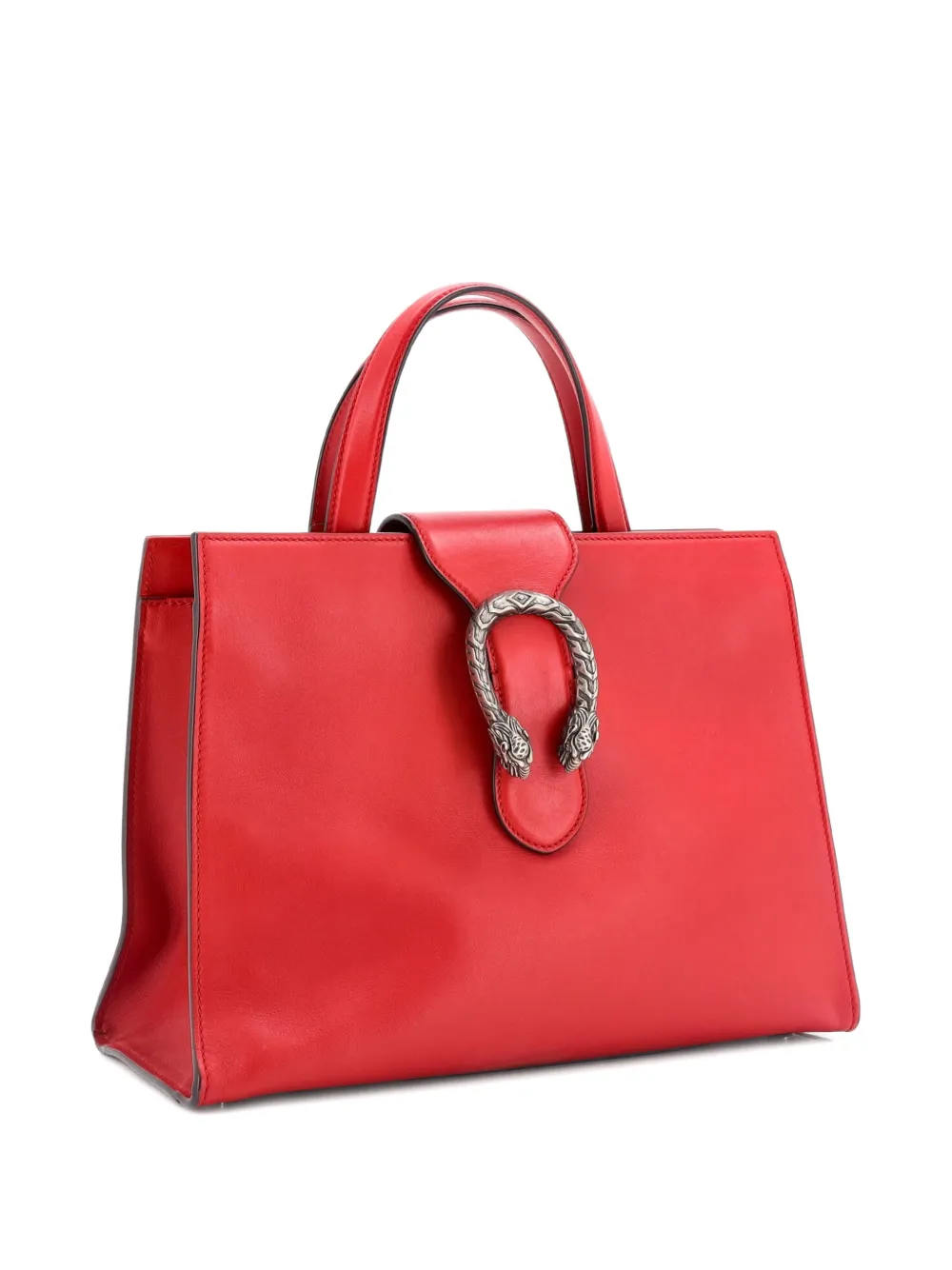 GUCCI Pre-owned Web Dionysus Top Handle Bag Leather Large Satchel In Red