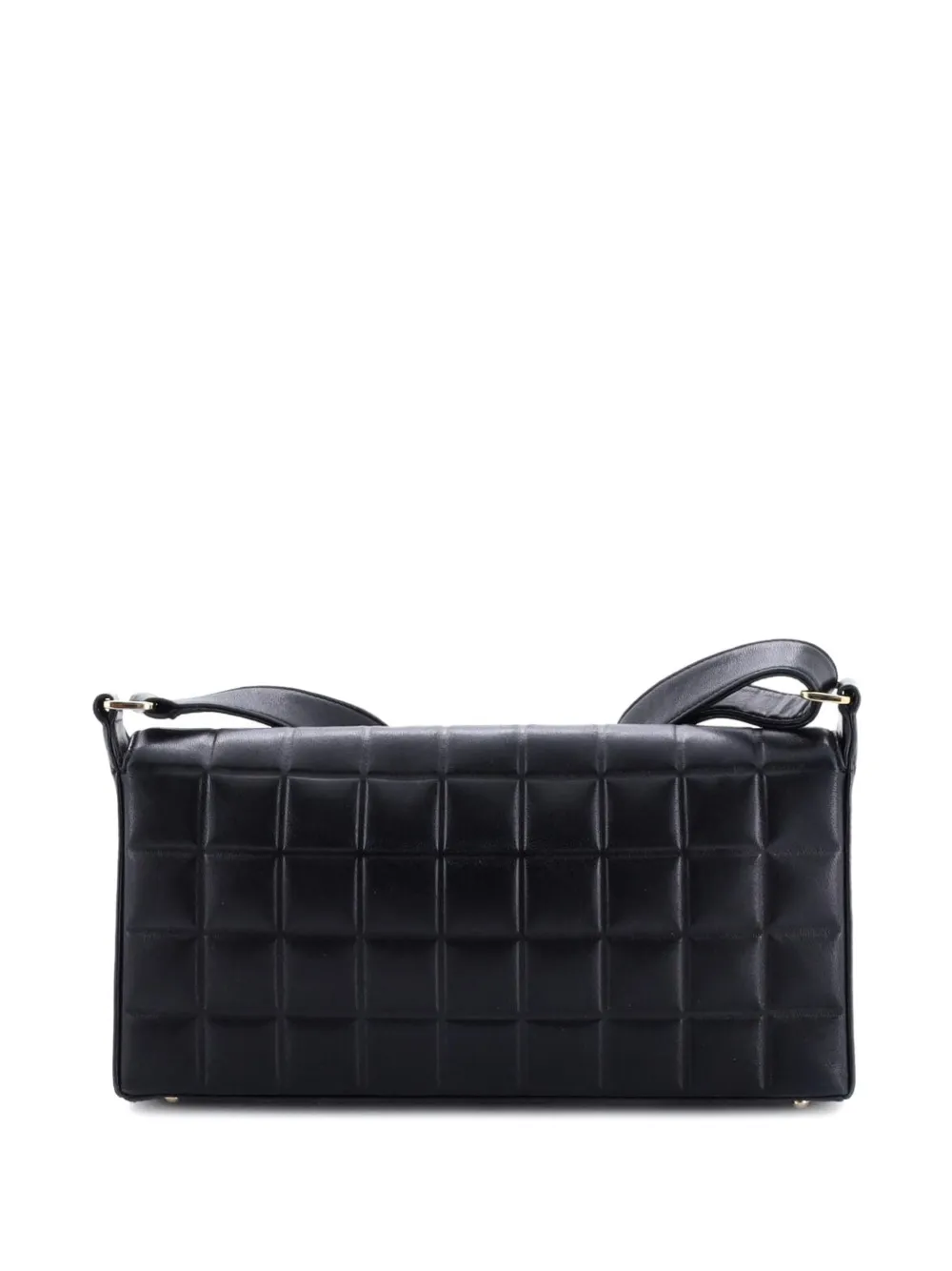 CHANEL Pre-owned Chocolate Bar Cc Flap Bag Quilted Leather East West Shoulder Bag In Black