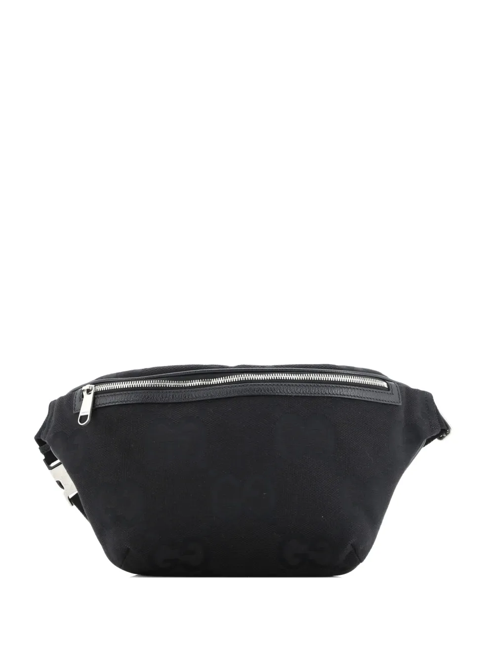 Pre-owned Gucci Jumbo Gg Canvas Large Belt Bag In Black