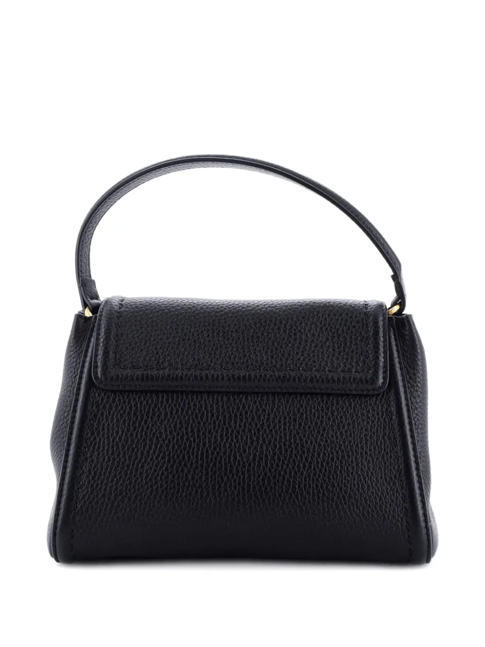 Pre-owned Valentino Garavani Vlogo All Time Top Handle Bag Leather Small Satchel In Black