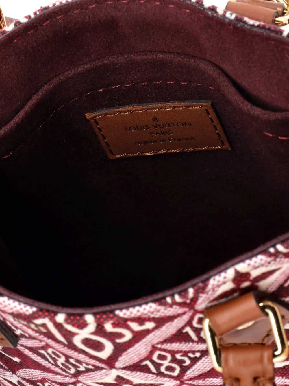 LOUIS VUITTON Pre-owned Petit Sac Plat Bag Limited Edition Since 1854 Monogram Jacquard Crossbody Bag In Brown