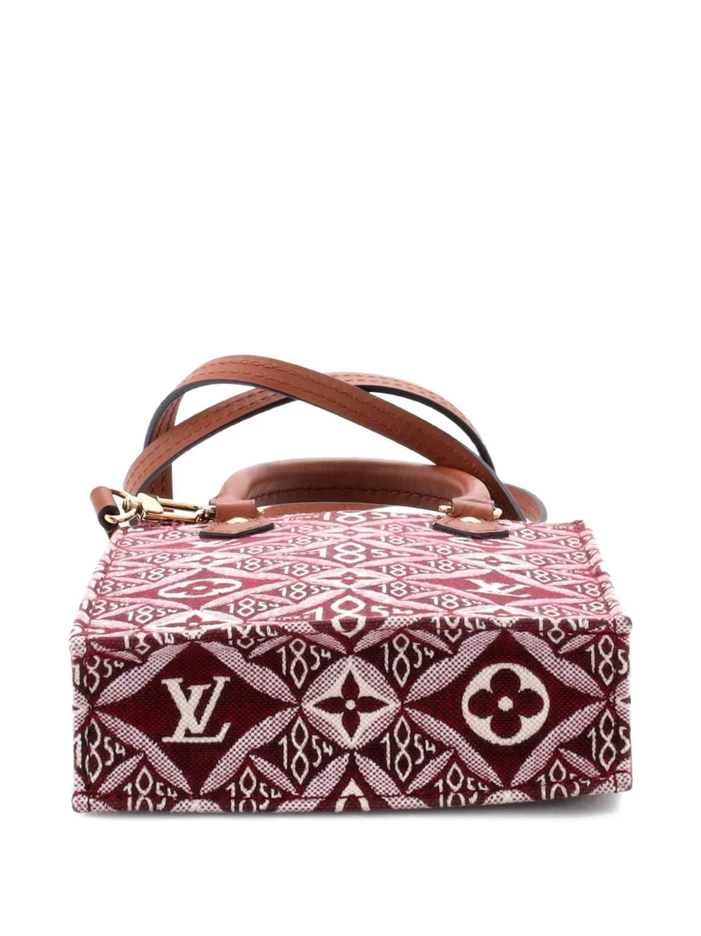 LOUIS VUITTON Pre-owned Petit Sac Plat Bag Limited Edition Since 1854 Monogram Jacquard Crossbody Bag In Brown