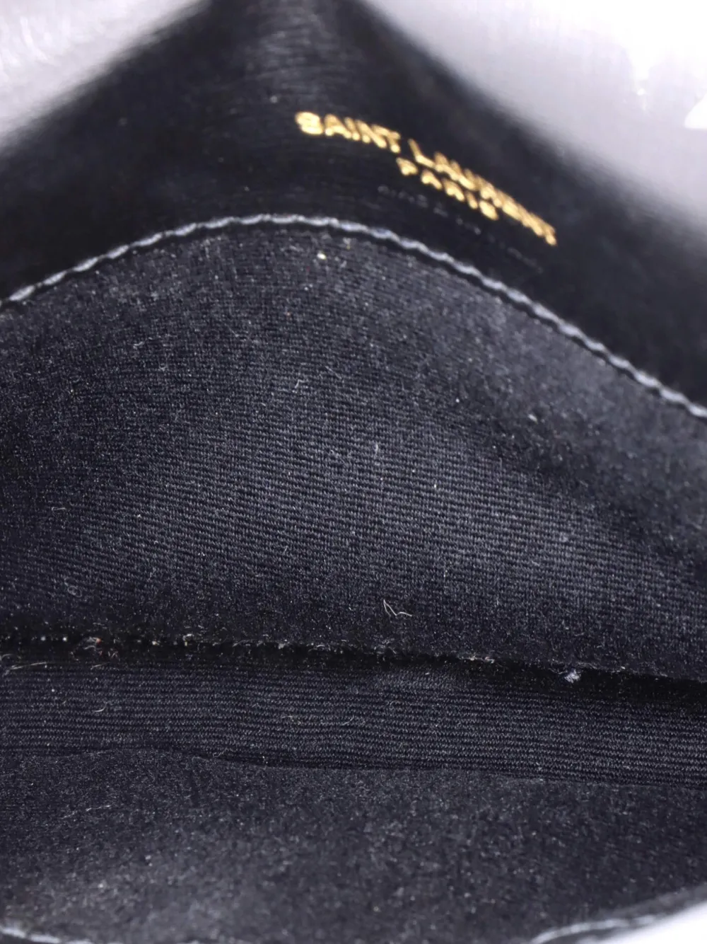 Pre-owned Saint Laurent Classic Monogram Phone Holder Shoulder Bag Leather Crossbody Bag In Black