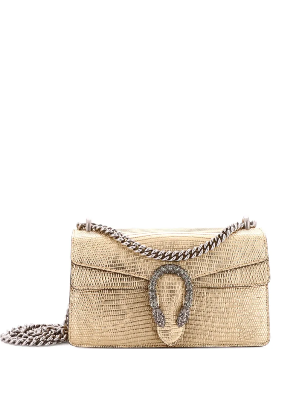Pre-owned Gucci Dionysus Bag Lizard Small Shoulder Bag In Gold