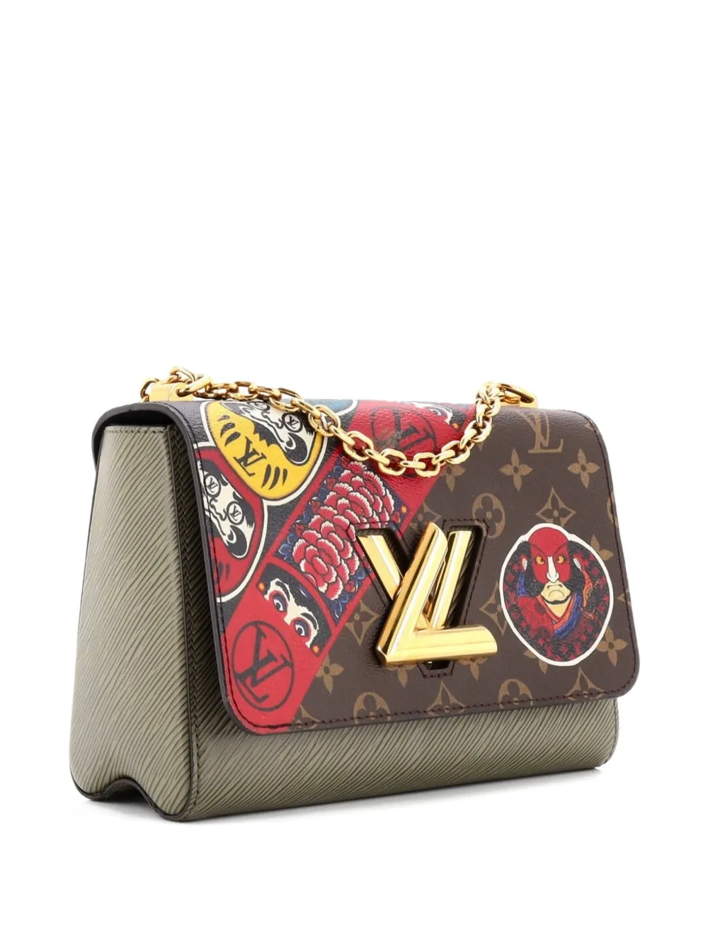 Louis Vuitton Pre-Owned Twist Handbag Limited Edition Kabuki Stickers Monogram Canvas and Epi Leather MM shoulder bag - Marrone