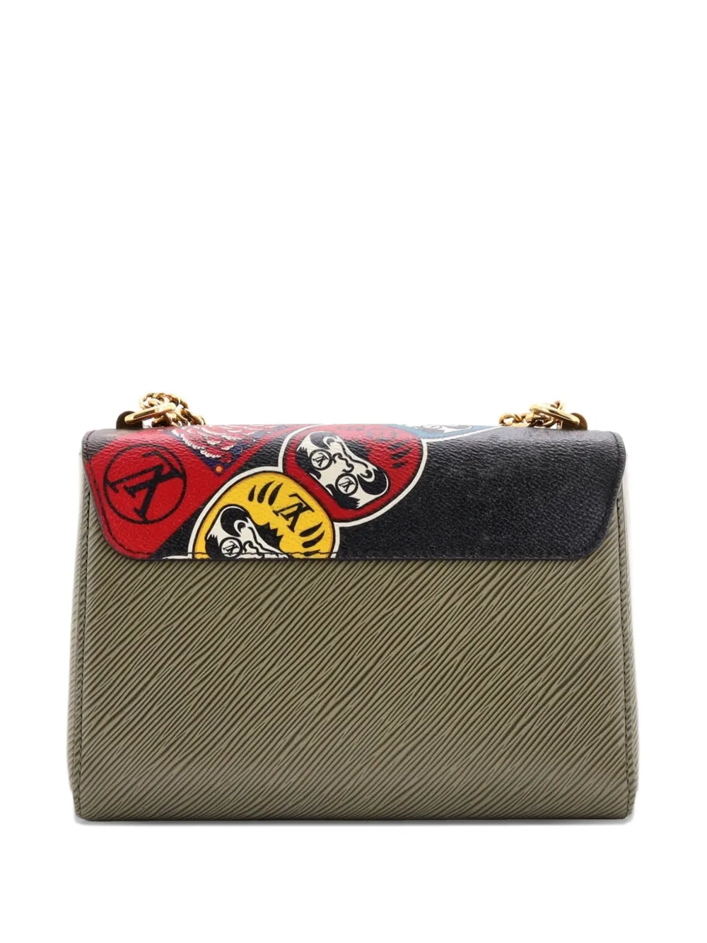 Pre-owned Louis Vuitton Twist Handbag Limited Edition Kabuki Stickers Monogram Canvas And Epi Leather Mm Shoulder Bag In Brown