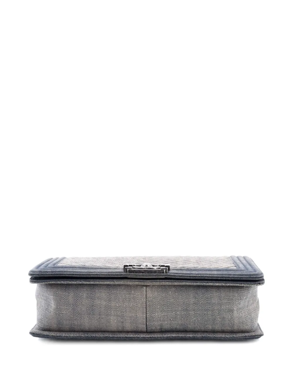 CHANEL Pre-owned Boy Flap Bag Chevron Denim New Medium Shoulder Bag In Blue