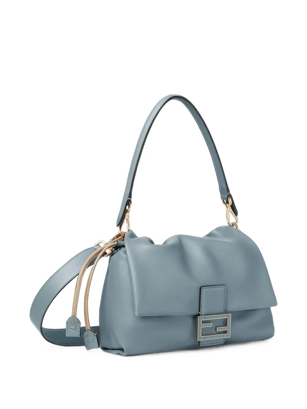 FENDI Mamma Baguette medium schoudertas met trekkoord Blauw