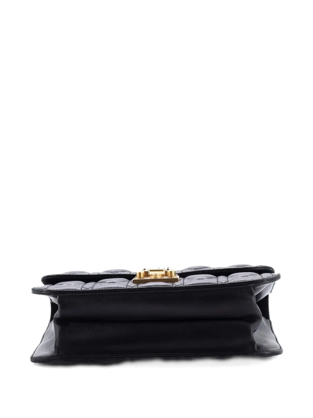 Pre-owned Dior Addict Flap Bag Cannage Quilt Lambskin Medium Shoulder Bag In Black