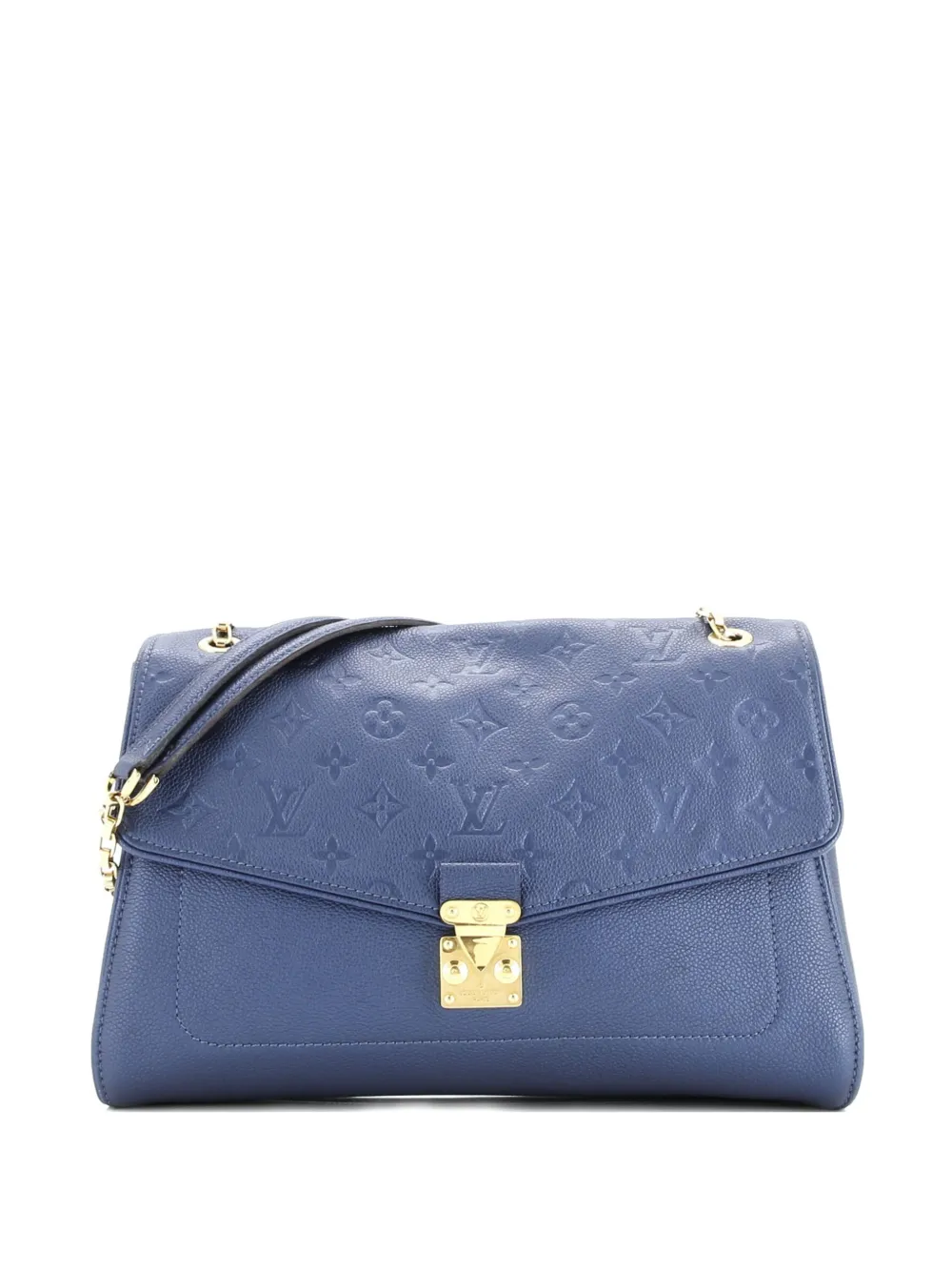 Pre-owned Louis Vuitton Saint Germain Handbag Monogram Empreinte Leather Mm Shoulder Bag In Blue