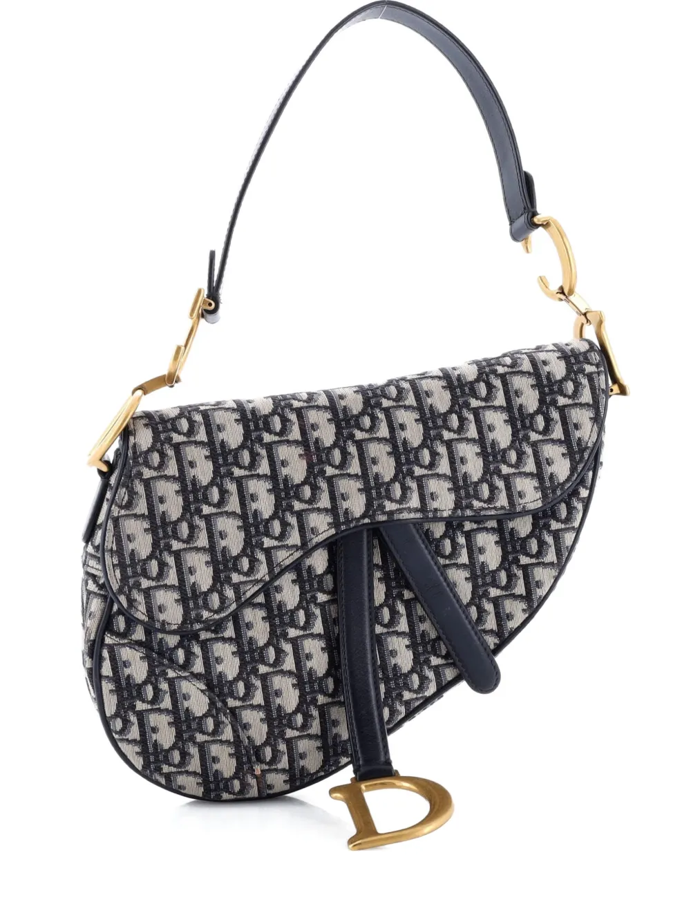 Christian Dior Pre-Owned Saddle Handbag Oblique Canvas Medium shoulder bag - Blu