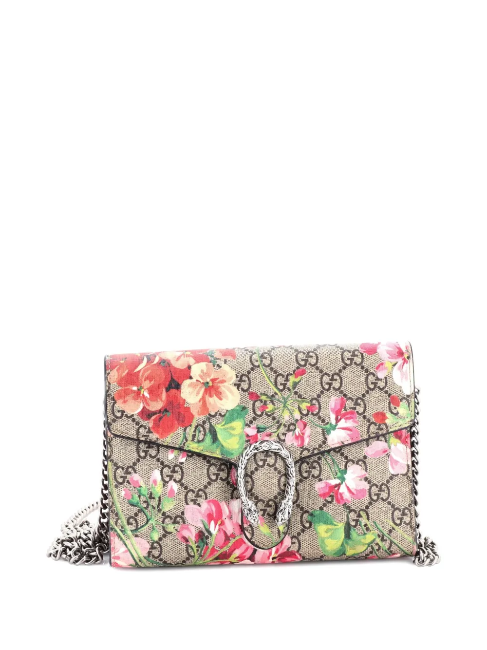 Dionysus Chain Wallet Blooms Print Gg Coated Canvas Small Crossbody Bag