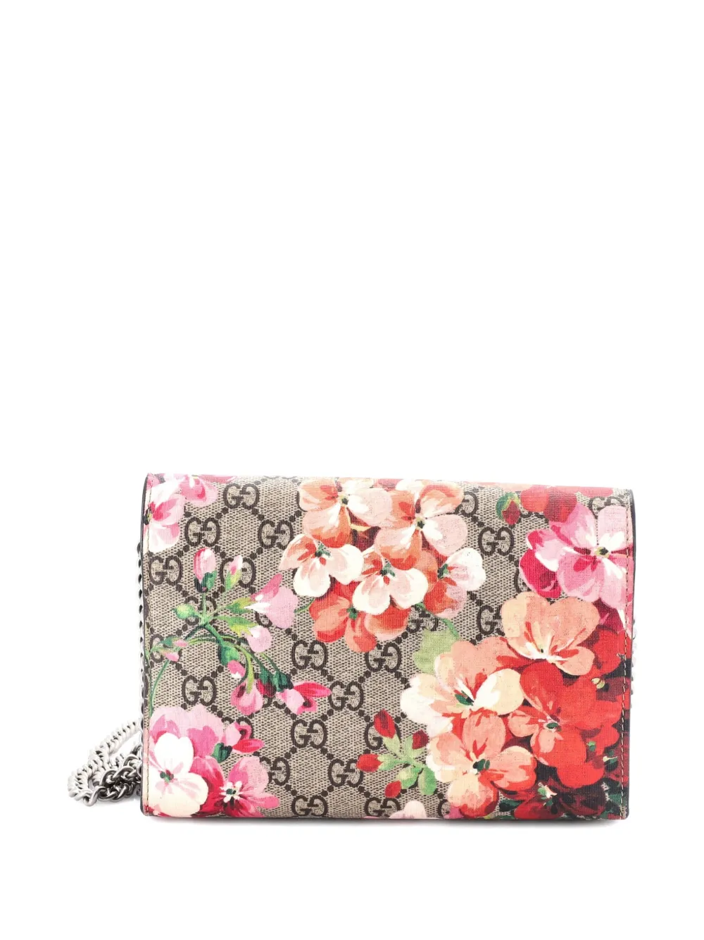 Dionysus Chain Wallet Blooms Print Gg Coated Canvas Small Crossbody Bag