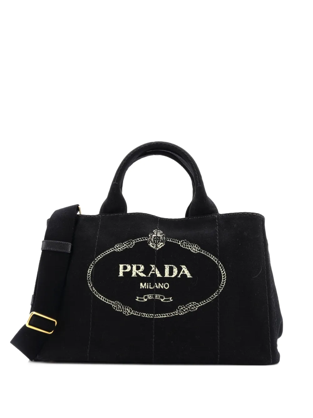 Prada Pre-Owned Canapa Convertible Canvas Large tote bag - Nero
