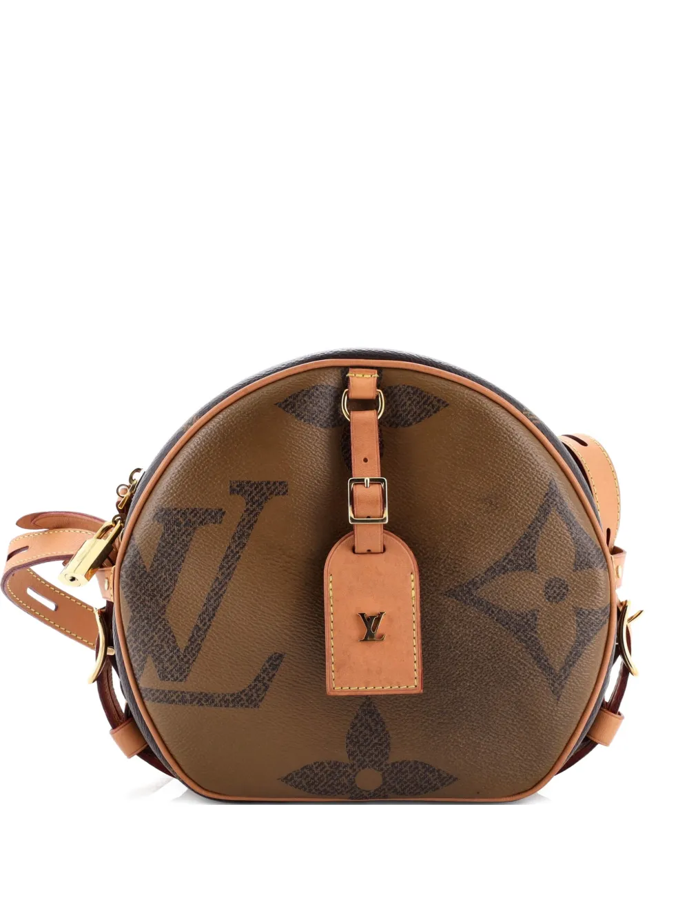 Pre-owned Louis Vuitton Boite Chapeau Souple Bag Reverse Monogram Giant Shoulder Bag In Brown