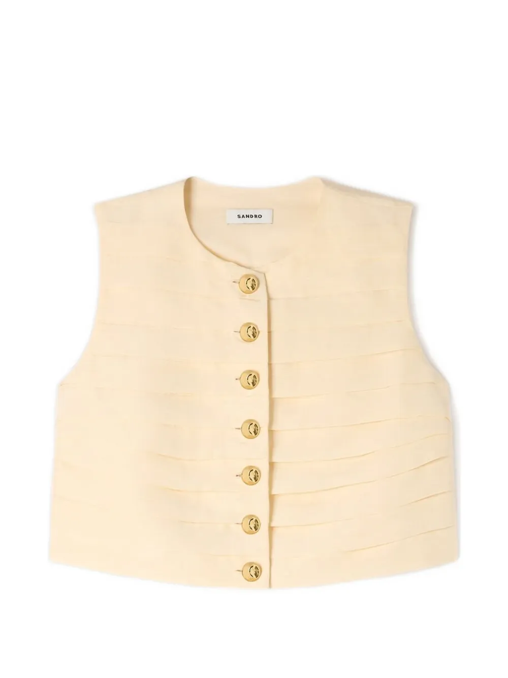SANDRO Kinsley button waistcoat - Nude