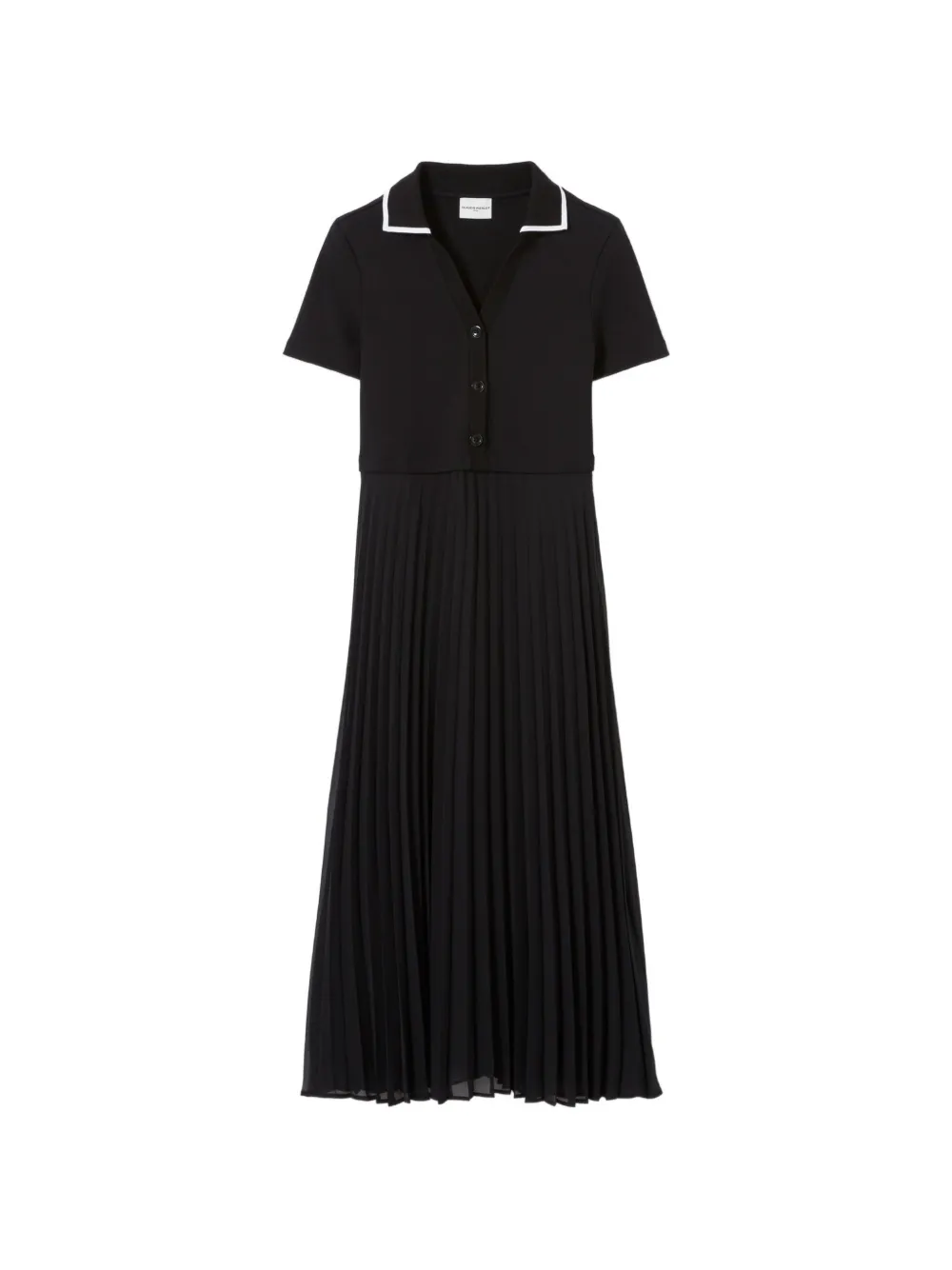 Claudie Pierlot pleated short-sleeve dress - Nero