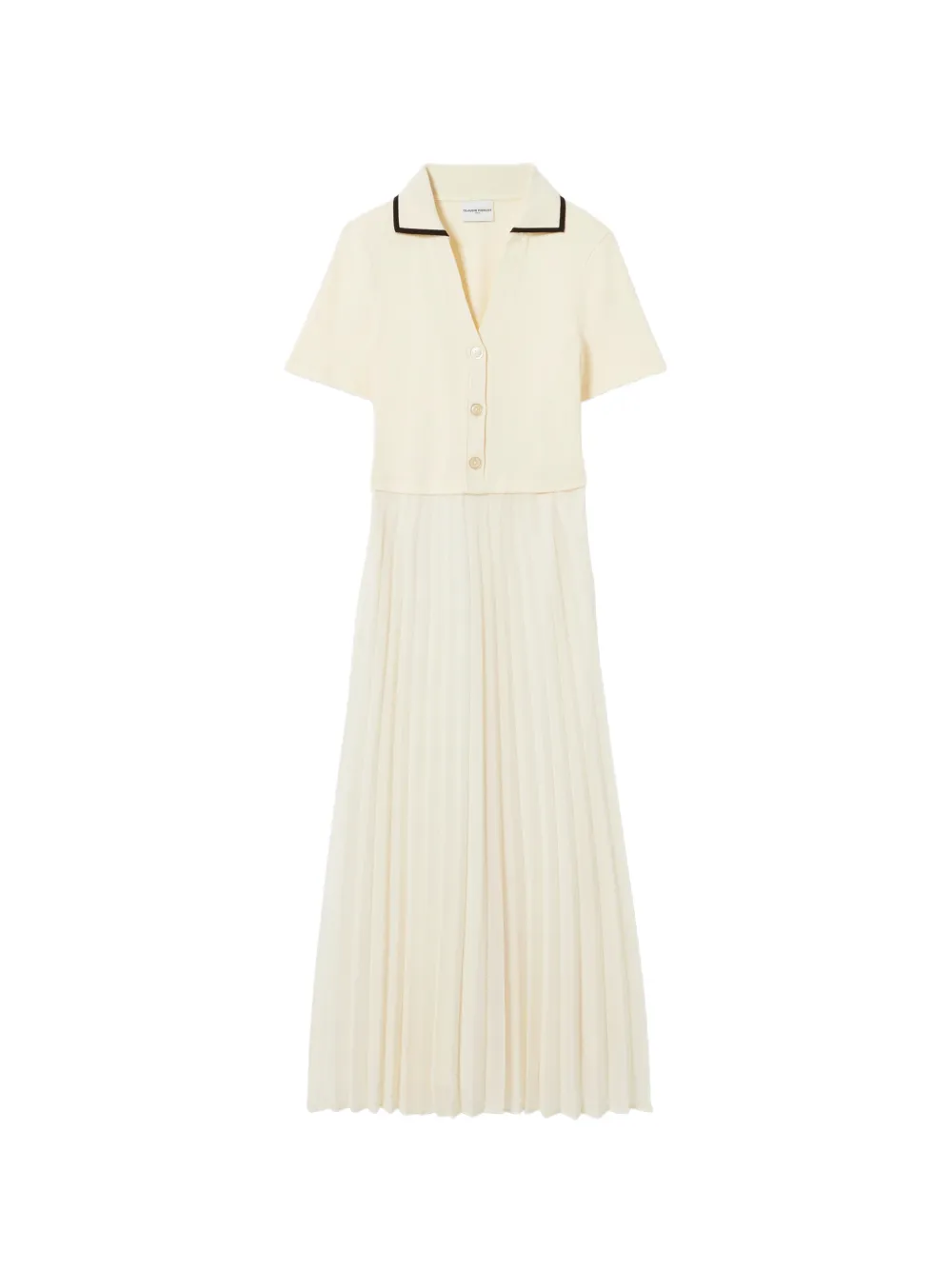 Claudie Pierlot pleated ribbed-knit midi dress - Toni neutri