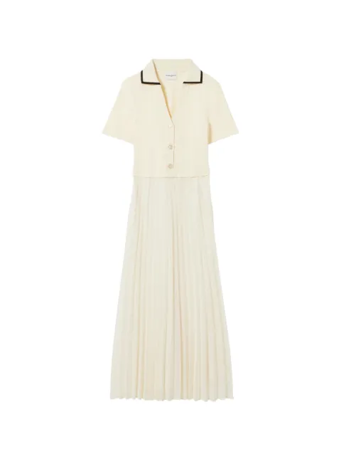 Claudie Pierlot vestido midi tejido de canalé con diseño plisado