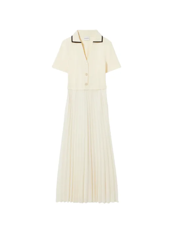 open lace back dress Athena Cream Long-Sleeve Mini Dress With Pleated Hem  Club L London