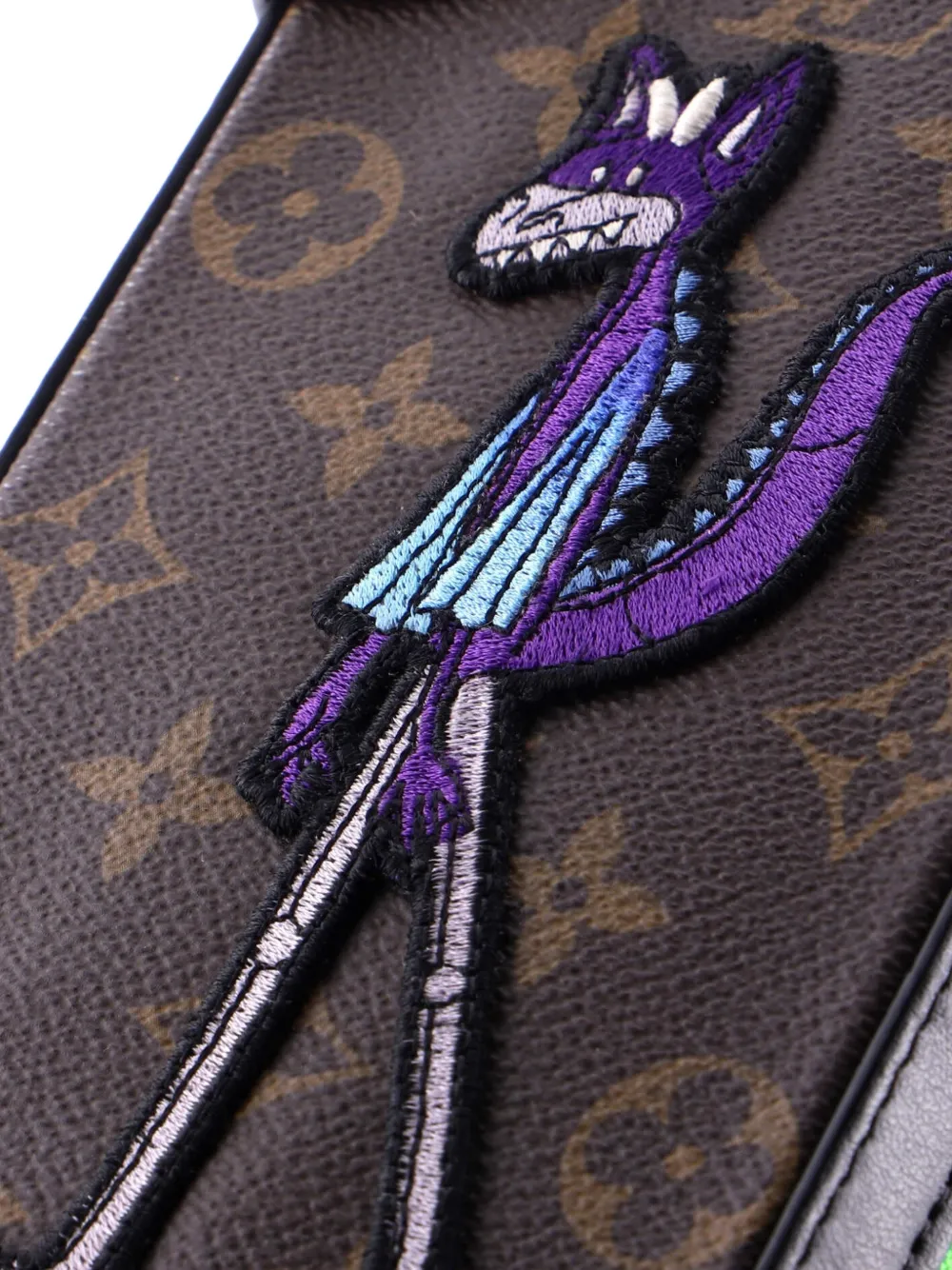 LOUIS VUITTON Pre-owned Soft Trunk Phone Box Monogram Canvas With Lv Friends Patch Crossbody Bag In Black