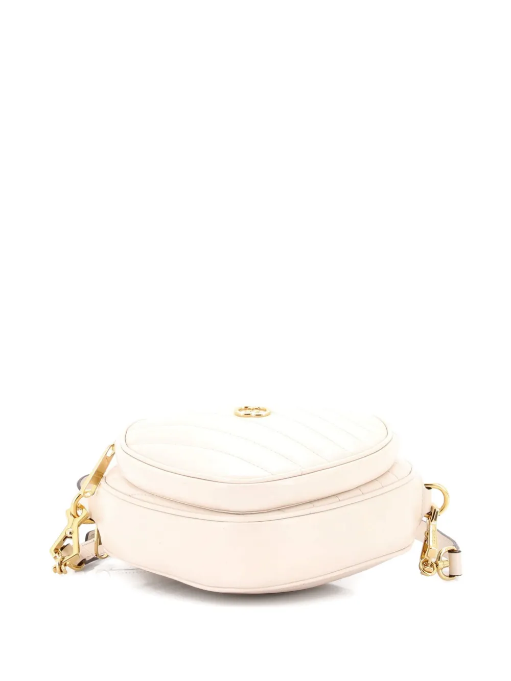 Pre-owned Gucci Interlocking G Heart Diagonal Quilted Leather Mini Shoulder Bag In Neutral