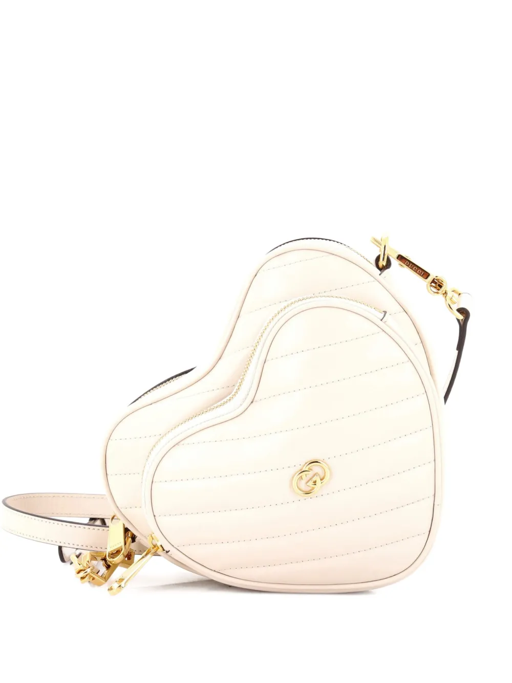 Gucci Pre-Owned Interlocking G Heart Diagonal Quilted Leather Mini shoulder bag - Toni neutri