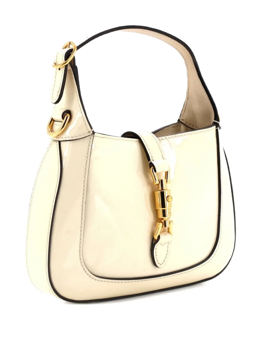 Gucci Pre-Owned Jackie 1961 Chain Hobo Patent Mini shoulder bag - Bianco
