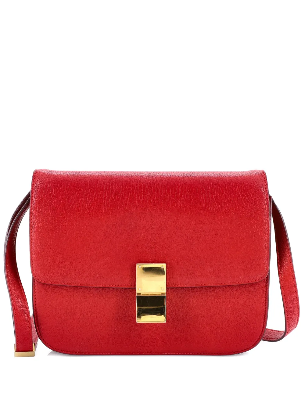 Celine Pre-Owned Classic Box Bag Grainy Leather Medium crossbody bag - Rosso