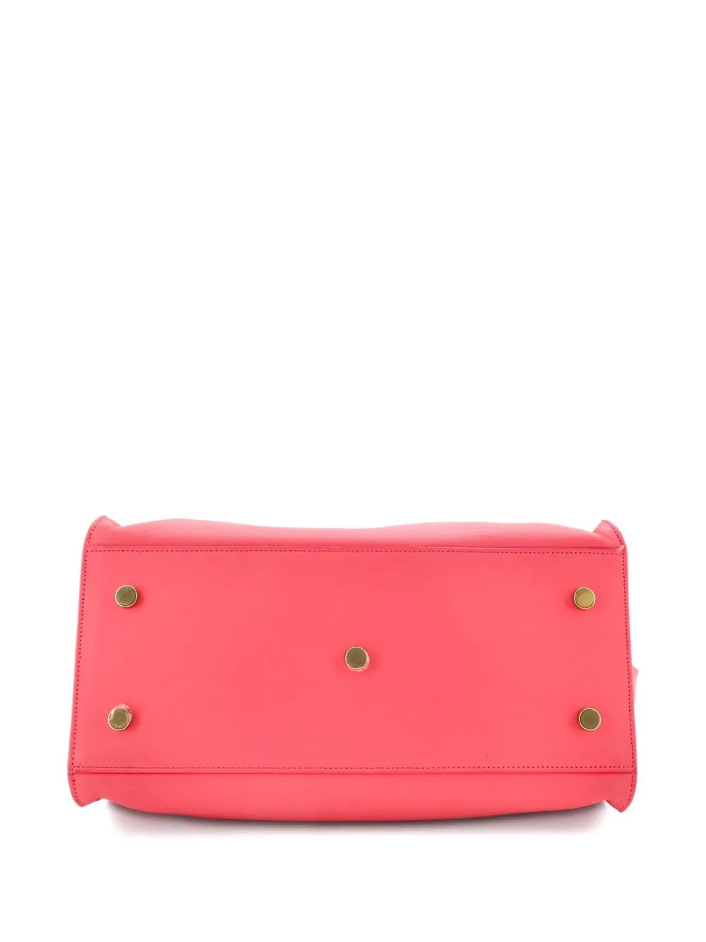 SAINT LAURENT Pre-owned Monogram Cabas Leather Small Satchel In Pink