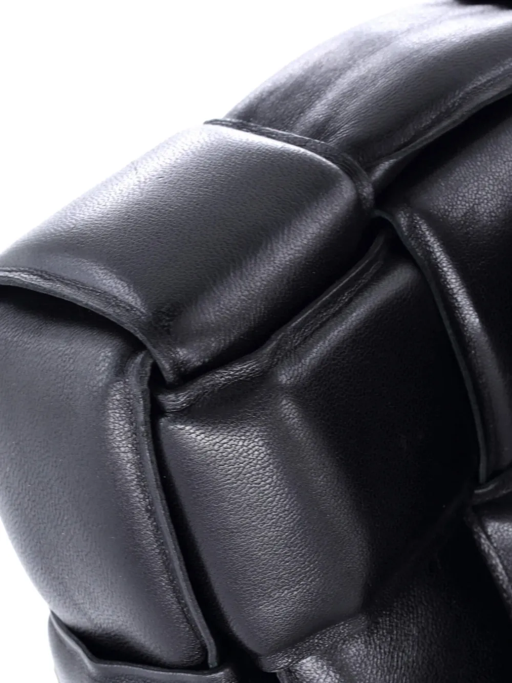 BOTTEGA VENETA Pre-owned Cassette Chain Padded Maxi Intrecciato Leather Crossbody Bag In Black