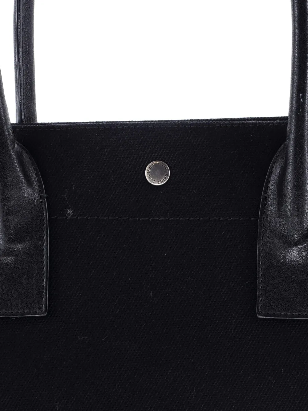 SAINT LAURENT Pre-owned Rive Gauche Shopper Camo Canvas Large Tote Bag In Black